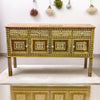 Buffet en bois de teck avec incrustation de nacre naturelle