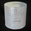 Thikri Glass Inlay Geometric Round Side Table White 1