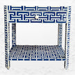 Stylish bone inlay bedside cabinet with drawer and shelf – indigo
