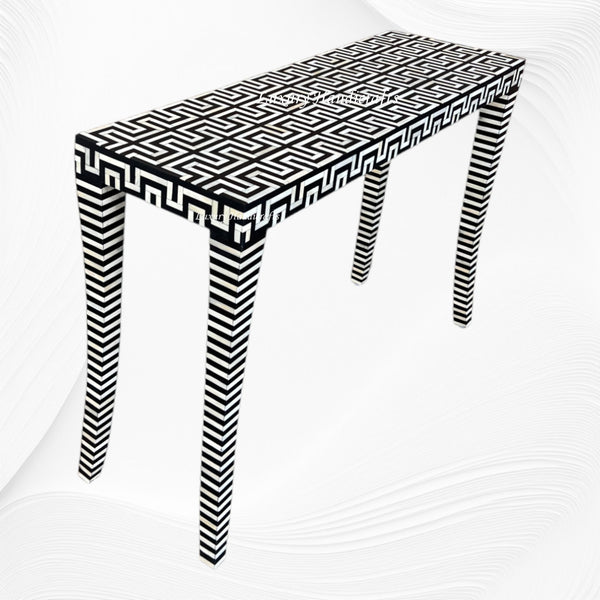 Tic Tac Bone Inlay Console Black