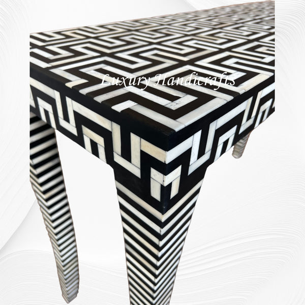 Tic Tac Bone Inlay Console Black