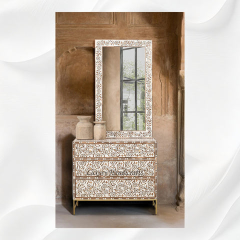 Timber Inlay 3 Drawer Chest Flannel Flower