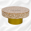 Timber Inlay Round Coffee Table Flannel Flower 3