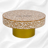 Timber Inlay Round Coffee Table Flannel Flower 3