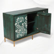 Toria Bone Inlay Credenza Dark Green 3