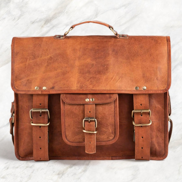 Maverick Vintage Leather Messenger Bag Brown