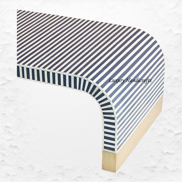 Waterfall Bone Inlay Coffee Table Indigo