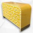 Waterfall Moroccan Bone Inlay 6 Drawer Sideboard Yellow 1