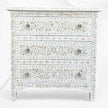 White Mother Of Pearl Inlay 3 Drawer Chest Floral