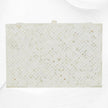 White Bone Inlay 3 Drawer Bedside Geometric