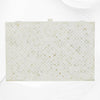 White Bone Inlay 3 Drawer Bedside Geometric