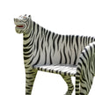 Handcrafted Wooden Tiger Chair White