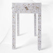 White Mother Of Pearl Inlay Floral 3 Drawer Console Table 3