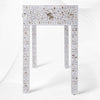 White Mother Of Pearl Inlay Floral 3 Drawer Console Table 3