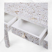 White Mother Of Pearl Inlay Floral 3 Drawer Console Table 1