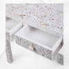 White Mother Of Pearl Inlay Floral 3 Drawer Console Table 1