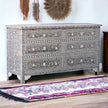 Willa Mother of Pearl Inlay 6 Drawer Dresser Grey 1