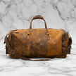 Amelia Vintage Rough Leather Luggage Bag Brown