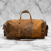 Amelia Vintage Rough Leather Luggage Bag Brown