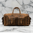 Amelia Vintage Rough Leather Luggage Bag Brown