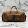 Amelia Vintage Rough Leather Luggage Bag Brown