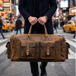 Amelia Vintage Rough Leather Luggage Bag Brown