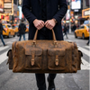 Amelia Vintage Rough Leather Luggage Bag Brown