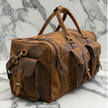 Amelia Vintage Rough Leather Luggage Bag Brown