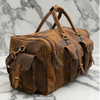 Amelia Vintage Rough Leather Luggage Bag Brown