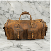Amelia Vintage Rough Leather Luggage Bag Brown