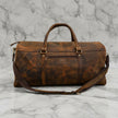 Harper Vintage Rough Leather Luggage Bag Brown