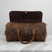 Harper Vintage Rough Leather Luggage Bag Brown