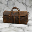 Harper Vintage Rough Leather Luggage Bag Brown