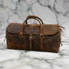 Harper Vintage Rough Leather Luggage Bag Brown