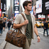 Harper Vintage Rough Leather Luggage Bag Brown