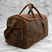 Harper Vintage Rough Leather Luggage Bag Brown