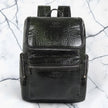 Luca Genuine Leather Croc Backpack Dark Green