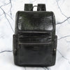 Luca Genuine Leather Croc Backpack Dark Green