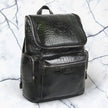 Luca Genuine Leather Croc Backpack Dark Green