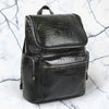 Luca Genuine Leather Croc Backpack Dark Green