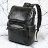 Luca Genuine Leather Croc Backpack Dark Green