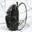 Luca Genuine Leather Croc Backpack Dark Green