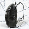 Luca Genuine Leather Croc Backpack Dark Green