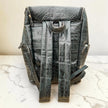Luca Genuine Leather Croc Backpack Grey