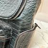 Luca Genuine Leather Croc Backpack Grey