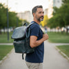 Luca Genuine Leather Croc Backpack Grey