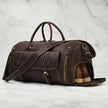 Miguel Vintage Leather Luggage Bag Dark Brown + FREE Toiletry Bag
