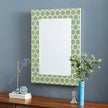 Honeycomb Bone Inlay Mirror Green