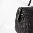 Abra Woven Leather Duffel Bag Black