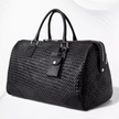 Abra Woven Leather Duffel Bag Black